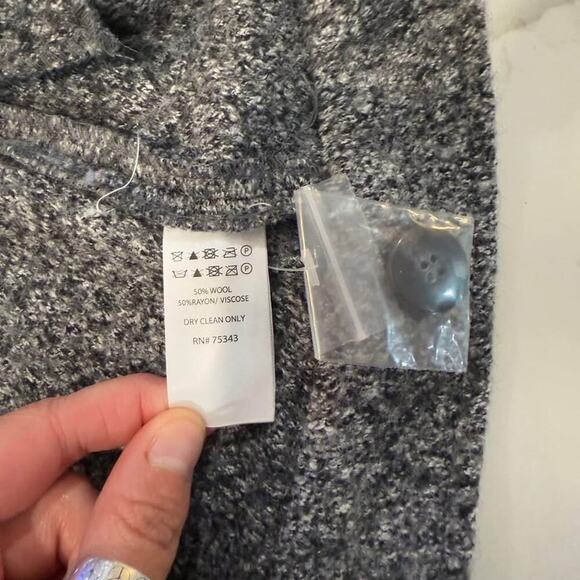 Cynthia Rowley NWT Button Up Jacket Blazer Shacket Gray Wool/Rayon Women’s 2X - Picture 7 of 7